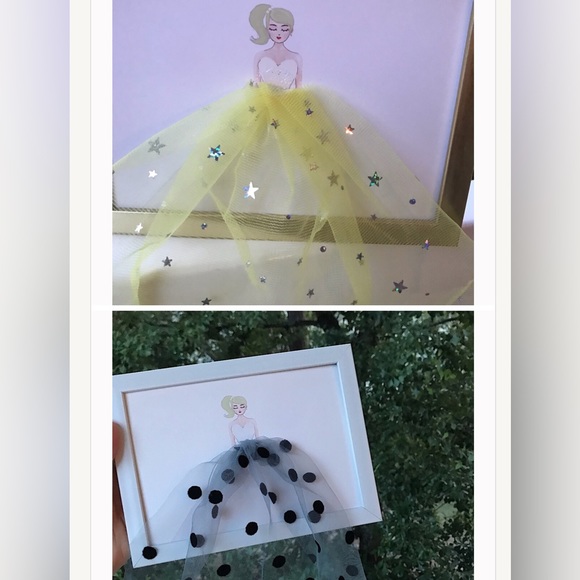 Decorative Mini Print Girl 3D Ballgown Dress - Yellow or Black White Polka Dots - Picture 1 of 16
